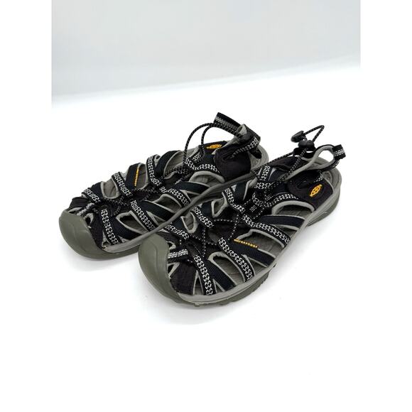 Keen Sandals Women's Whisper Size 6 Elastic Laces Black Outdoor Water Hiking‎ - Picture 2 of 10